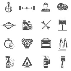 Car Service Icons Black