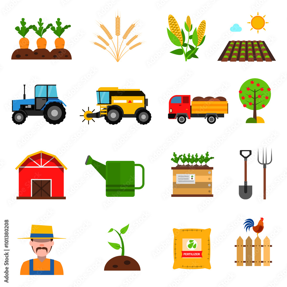 Canvas Prints agriculture icons set