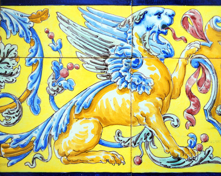 Winged lion, mythological animal