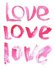 Watercolor word "Love"