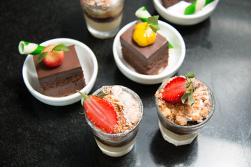 Mini cake on the table for the buffet