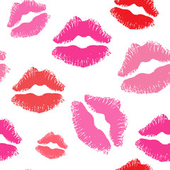 Kiss kissing lipstick lips stain seamless pattern background