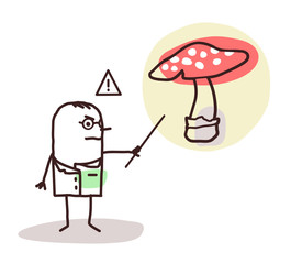cartoon doctor with dangerous mushroom