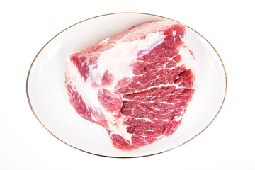 Crude meat on a white backgrounds