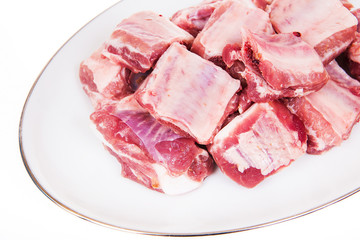 Pork ribs on white background
