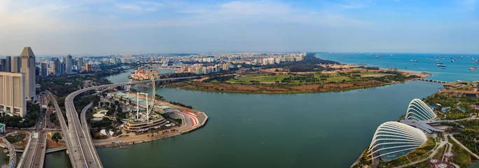 Foto op Plexiglas Singapore city skyline panorama © Noppasinw