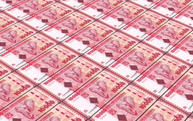 Fototapeta premium Tanzanian shilling bills stacks background. Computer generated 3D photo rendering.