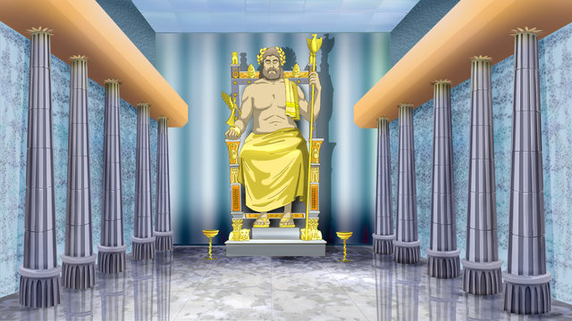 Statue Of Zeus At Olympia - One Of The Wonders Of The World.