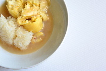 Durian and sticky rice