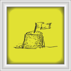 Simple doodle of a sand castle