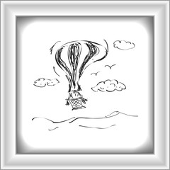 Simple doodle of a hot air balloon