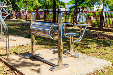 Fototapeta na wymiar fitness equipment in a park 