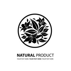 Vector design elements for organic natural logo - flowers and leafs design
