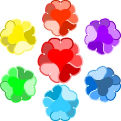 Behang Vector Illustration. Original Desined Hearts Paited in Rainbow colors © nofretka
