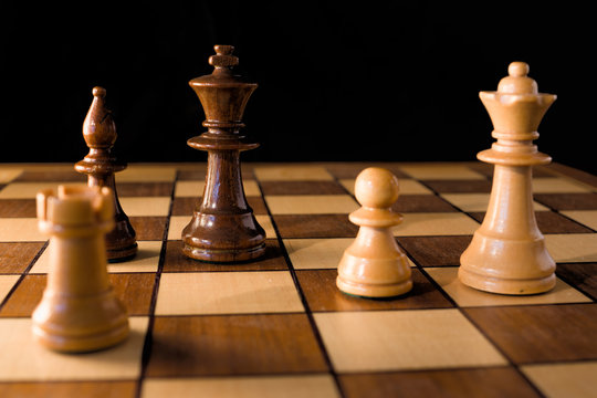 chess game made of valuable wood