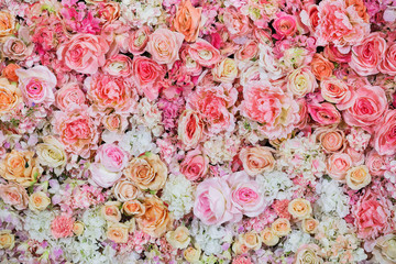 Beautiful flowers background for wedding scene