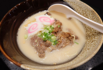 ramen miso soup and pork rib