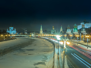 Amazing view of the Kremlin walls at night -3