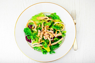 Salad Mix Batavian, Frise, Radicchio, Chicory, Squid