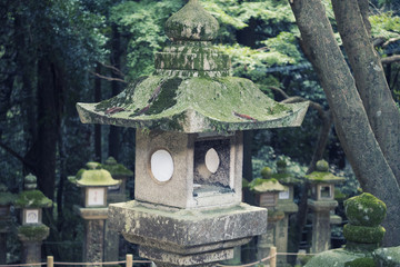 Small Stone Shrine in Garden vintage