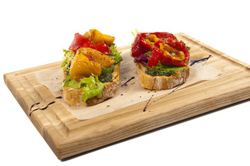 Bruschetta with roasted peppers