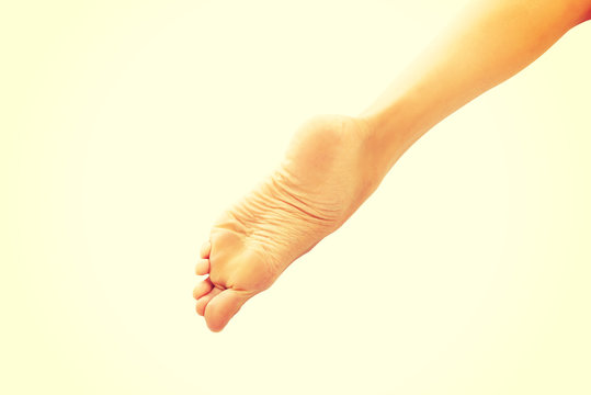 Close up on beautiful woman's feet