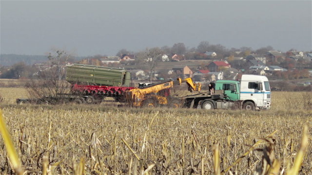 agricultural machinery/agricultural machinery in Autumn in a field