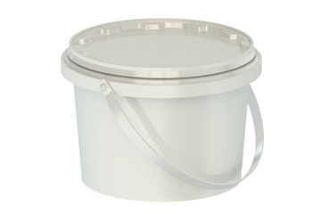white plastic bucket