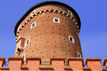 Krakau - Sandomierska-Turm am Eingang zum Wawel-Schloss