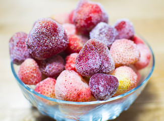 frozen strawberries in a cup