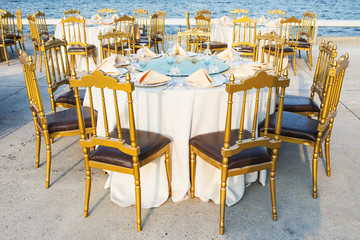 Table set for an event party or wedding reception