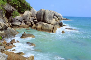 Tropical Beach Crystal Bay. Koh Samui island. Thailand.