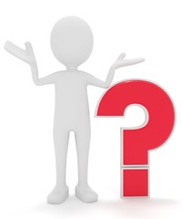 3D Männchen mit Fragezeichen