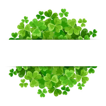 St. Patrick's day vector background with green shamrock.