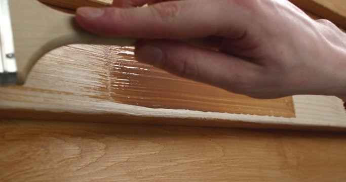 Process of Painting the Wooden Wall