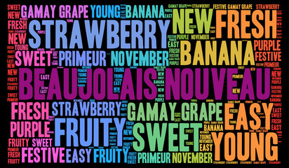 New Beaujolais wine word cloud concept