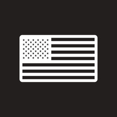 stylish black and white icon American flag