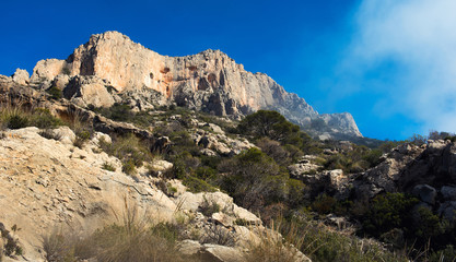 Fototapeta na wymiar High stony mountains in Alicante. Spain