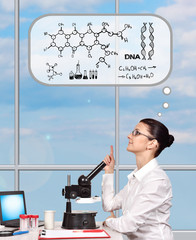 woman creating new medicament