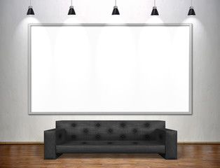 Blank poster in empty loft