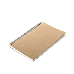 New brown notebook isolated on white