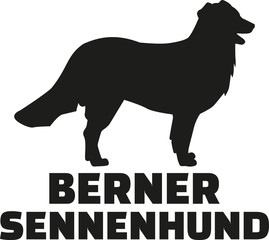 Bernese mountain silhouette with german breed name