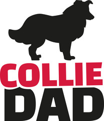 Collie dad with dog silhouette