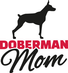 Doberman Mom with dog silhouette
