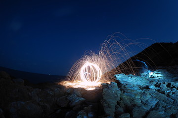 Steel wool fireworks OLYMPUS DIGITAL CAMERA