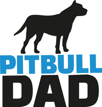 Pit bull dad with dog silhouette