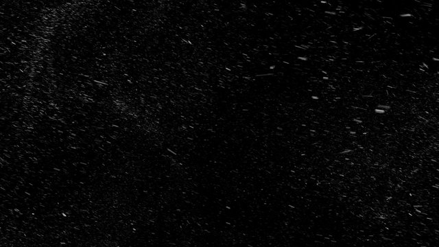 Beautufull falling snowflakes from left to right, matte, wide angle, looped seamless animation, perfect for digital composition