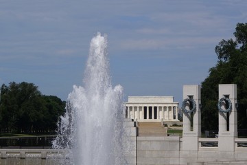 Naklejka premium washington DC lincoln and world war two memorials