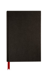 Black plain hardcover book textbook or bible front cover upright vertical one single isolated on white background photo © david_franklin