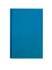Light blue plain hardcover book front cover upright vertical isolated